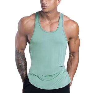 T-shirt de sport personnalisé pour musculation, débardeur de fitness en coton, sans manches, pour la course à pied, stringer pour hommes - Product Image 6