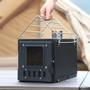 Poêle à bois portable d'extérieur en acier inoxydable, chauffage de tente de camping, poêle à bois de table pour le chauffage, la cuisson et le barbecue - Product Image 4
