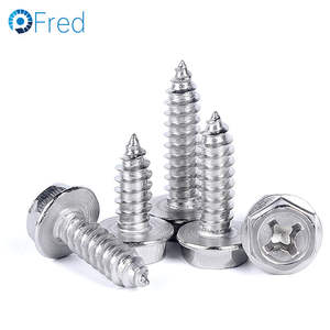 Matériel de construction Vis autotaraudeuses en acier inoxydable Tête hexagonale croisée mécanique Système métrique disponible en pouces Norme GB - Product Image 2