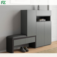 Meuble à chaussures moderne de luxe en panneaux alvéolaires en aluminium, design écologique et étanche, 6 étagères pour salon, salle à manger, entrée