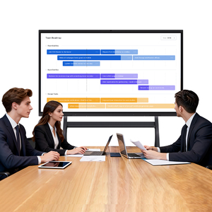 กระดานอัจฉริยะแบบสัมผัสขนาด 65 นิ้ว ความละเอียด 4K UHD พร้อมระบบปฏิบัติการ Android 14.0 และ Wi-Fi แบบตั้งพื้น สำหรับห้องเรียนและการประชุมในสำนักงาน - Product Image 1