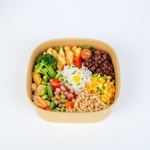 Emballage de livraison à emporter <span class=keywords><strong>pour</strong></span> restaurant, imprimé sur mesure, biodégradable, boîte à lunch en papier kraft jetable <span class=keywords><strong>pour</strong></span> salade ou <span class=keywords><strong>poulet</strong></span> rôti - Product Image 3