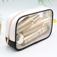 Sac de voyage transparent en PVC pour cosmétiques et maquillage, trousse de toilette transparente en PVC