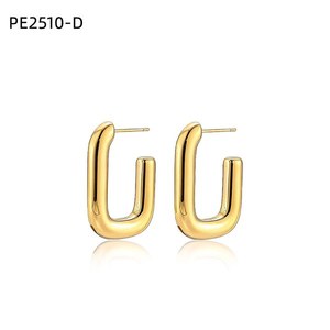 Amy Amy <b>Huggie</b> Earrings <b>Silver</b> Plated Geometric Women's Fashion Jewelry PE2510 - Product Image 2