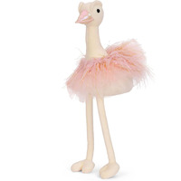 8737 Jouets en peluche émeu 3D personnalisés et réalistes avec bouche brillante et tutu rose, style dessin animé, grandes poupées oiseaux pour les enfants passionnés de nature