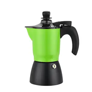 Mudah dibersihkan aluminium Moka Pot baru dirancang Manual pembuat kopi Espresso dengan tombol kopi