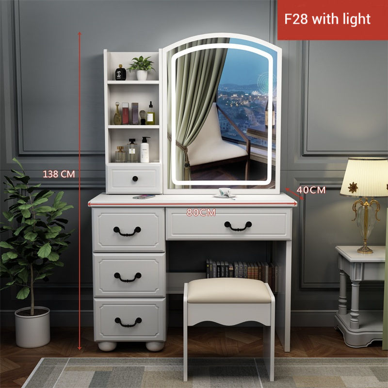 F28 left cabinet with light [80cm] comes with a stool