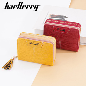 กระเป๋าสตางค์ใบเล็กสำหรับผู้หญิง Baellerry หนัง PU ซิปใส่เหรียญ พร้อมพู่ห้อย สีพื้น ใช้ได้ทุกวัน - Product Image 3