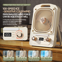 Ventilateur de camping portable multifonctionnel pour enceinte et diffuseur d'arômes, 100 vitesses, 5 modes d'éclairage, affichage LED, lumière respirante