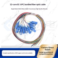 Câble à fibres optiques SC/UPC en bundle, qualité carrier, 12 cœurs, faible perte, sans épissure, pré-terminé, câble de brassage en gros, carré