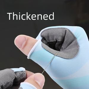 Logo personnalisé en gros séchage rapide demi doigt gants de soleil en plein air léger résistance à l'usure antidérapant gants de pêche sans doigts - Product Image 2