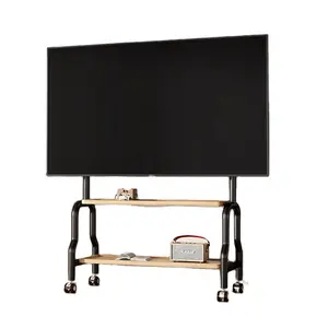 Plasma TV Cart With Steel Plate Caster Wheels Height Adjustable Fixed TV Mount Cart Movable LED LCD TV Stand With Trays
