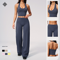 Ensemble de yoga à col halter et dos en V pour amincir, idéal pour la course en extérieur, l'entraînement et le fitness