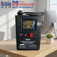 Stabilisateur de tension monophasé TMP 2000VA AC à montage mural Miniwatt SVC de type relais, 90-280V, affichage LED, régulateur de tension automatique