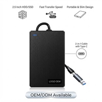 Boîtier externe pour disque dur SSD de 2,5 pouces, câble intégré, alliage d'aluminium, conception sans câble pour la récupération des données