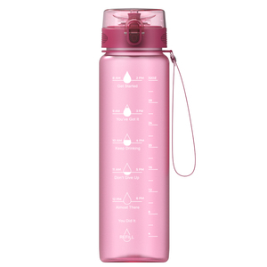 Bouteille d'eau de sport personnalisable avec logo, marqueur de temps, résistante à l'eau bouillante, en plastique écologique, avec corde de transport, pour adultes et voyages - Product Image 4