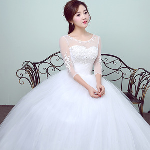 新しい白いウェディングドレス卸売プリンセススリムブライダルドレス - Product Image 2