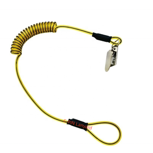 Personalizado pvcspring aço fio corda hard hat bobina tether, aço cabo ferramentas enrolado segurança tether - Product Image 2