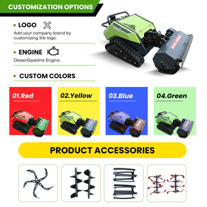 Decespugliatore a flagelli diesel potente con avviamento <span class=keywords><strong>elettrico</strong></span> e telecomando, efficienza 1h 3000 ㎡ Tagliaerba Cingolato per Fattorie e Abitazioni - Product Image 5