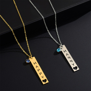 Ciondolo in zircone lungo <span class=keywords><strong>con</strong></span> <span class=keywords><strong>nome</strong></span> fai da te di Design a cuore e nicchia scavato collana creativa - Product Image 5