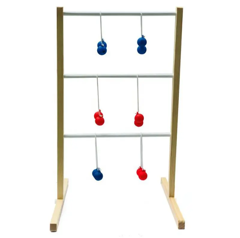 Classic Solid Wood Ladder Golf Ball Toss Game Set For Outdoor Garden Yard Lawn Games