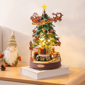 Robotime Rolife Juego <span class=keywords><strong>de</strong></span> Regalos <span class=keywords><strong>de</strong></span> Navidad Rompecabezas <span class=keywords><strong>de</strong></span> Madera 3D AMS01 Árbol <span class=keywords><strong>de</strong></span> Melodía <span class=keywords><strong>de</strong></span> Navidad Caja <span class=keywords><strong>de</strong></span> Música DIY <span class=keywords><strong>Casa</strong></span> en Miniatura - Product Image 3