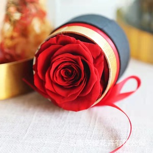 ดอกไม้ตกแต่งคริสต์มาสราคาที่แข่งขันนิรันดร์เก็บรักษาไว้นานกุหลาบในกล่องของขวัญรอบ - Product Image 5