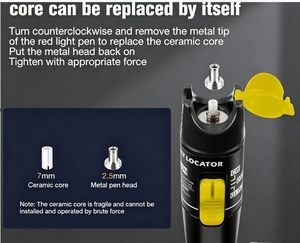 Visual Fault Locator (VFL) 100-120KM Fiber Optic <strong>Cable</strong> <strong>Tester</strong> Meter With Red Light Pen Light Source - Product Image 4