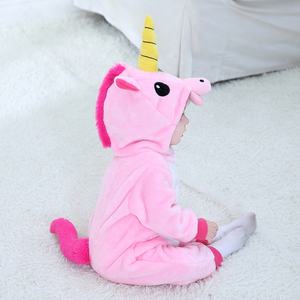 TONWHAR invierno bebé recién nacido mamelucos Rosa unicornio <span class=keywords><strong>Husky</strong></span> tiburón Animal mono niños Onesie para niños - Product Image 2