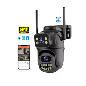 <span class=keywords><strong>Icsee</strong></span> lente dual 6MP 4K inteligente modo de luz dual al aire libre Cctv inalámbrico Ptz impermeable Ip66 cámaras Ip funda negra - Product Image 1