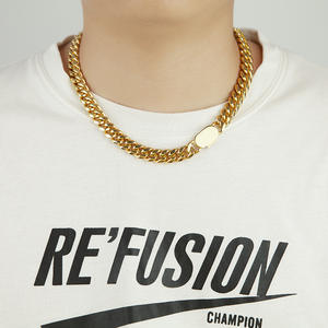 Collar de <span class=keywords><strong>Cadena</strong></span> <span class=keywords><strong>Cubana</strong></span> de Hip Hop Personalizado, Chapado <span class=keywords><strong>en</strong></span> <span class=keywords><strong>Oro</strong></span> de 18k para Hombre, <span class=keywords><strong>Cadena</strong></span> <span class=keywords><strong>Cubana</strong></span> de Acero Inoxidable Estilo Miami - Product Image 4