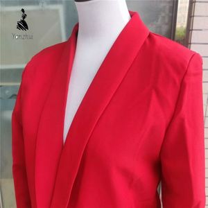Blazer décontracté YZ pour <span class=keywords><strong>femme</strong></span>, col à revers, devant ouvert, coupe ajustée, couleur unie, collection printemps-automne - Product Image 5