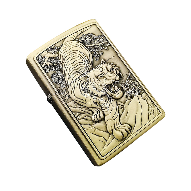 Factory Direct Windproof Three-dimensional Relief Igniter tiger Personality Creative Cigar Cigarette Kerosene Lighter