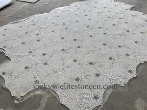 Großhandelspreis Wasserstrahl Schwarz-Weiß Marmor-Mosaik Boden für Schlafzimmer - Product Image 6