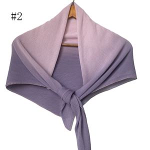 Nuova sciarpa quadrata a pieghe di colore sfumato comoda in cotone Ombre morbide da donna con velo musulmano alla moda abbigliamento Casual sciarpe Hijab - Product Image 6
