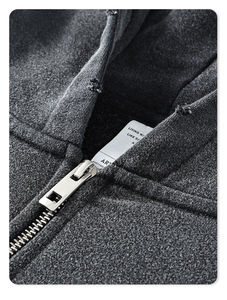 AR2671 Men's Heavyweight Vintage Acid Wash Zip Hoodie Custom Logo Embroidered 100% Cotton Fleece Full Zip Eco-Friendly Autumn - Product Image 6
