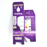 Boîte en papier d'emballage violet violet 18W, pour ampoule à lampe LED avec design personnalisé, taille de couleur, logo, livraison gratuite