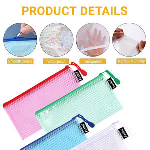 Foska Paquete de 12 Bolsas de Malla con Cierre de 4 Colores para Guardar <span class=keywords><strong>Documentos</strong></span>, Archivos, Proyectos de Manualidades, Cosméticos, Juguetes, Rompecabezas y Juegos de Mesa - Product Image 2