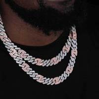 Hip Hop 15mm VVS Moissanite Cubain Chaîne Collier 925 Bijoux En Argent Sterling 3 Rangée Plein Diamant Prong Cubain Diamant Colliers