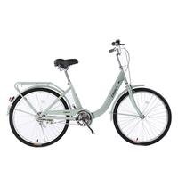 Vélo de ville pour femmes à prix avantageux, pour adultes, 24'' 26'', simple vitesse, avec fourche et jantes en alliage d'aluminium et matériaux écologiques