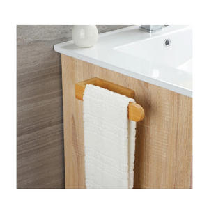 Porte-serviettes en <span class=keywords><strong>bambou</strong></span> auto-adhésif, porte-serviettes en bois naturel décoratif pour salle de bain - Product Image 3