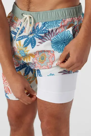 Nanteng Custom nuovi arrivi 90% in poliestere 10% elastan elastico in vita con coulisse stampa floreale Swim Jogger per uomo pantaloncini da spiaggia