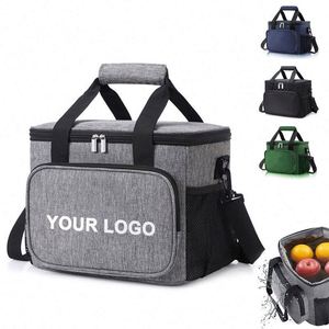 Customized Logo Printed Polyester Lunch for Office Travel Picnic Portable Food Takeway Thermal Insulated <b>Cooler</b> Bag - Product Image 1