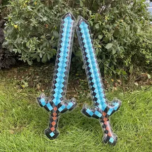 Pixel gonflable Diamond Sword Axe Arme gonflable fête de jeu pour enfants