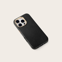 Casing Ponsel Kulit Asli Full Grain Terlaris, Desain Mewah Anti Benturan Magnetik untuk 16 Pro