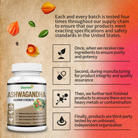 Cápsulas de Ashwagandha Natural con Mezcla de Pimienta Negra para Equilibrio Interno en Adultos, Calma Nocturna, Vitalidad, Bienestar, Suplemento Dietético