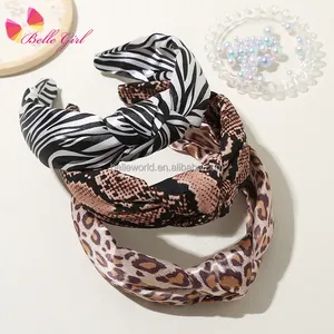 BELLEWORLD wholesale vintage style twist knot headband custom for women leopard headpiece hair accessories diadema hairbands