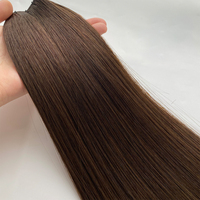 Rambut Remy Premium Double Drawn # 2 Ekstensi Rambut Cina Semua Warna Dapat Diwarnai, Sambungan Micro-Link, Harga Pabrik untuk Wanita