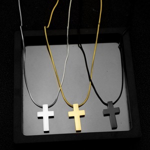 New Fashion <b>Titanium</b> Steel Cross Pendant Necklace Simple Niche Design Gold Silver Plated Unisex's Necklaces Wholesale Jewelry - Product Image 3