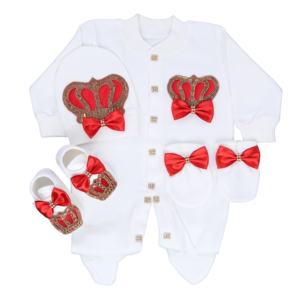 4 Piezas de Ropa de Bebé Niña de Algodón 100% Tejido, Color Rojo, Moderno, de Lujo, al por Mayor, Personalizado, Nuevo Diseño, Manga Larga, Cierre de Botones - Product Image 1